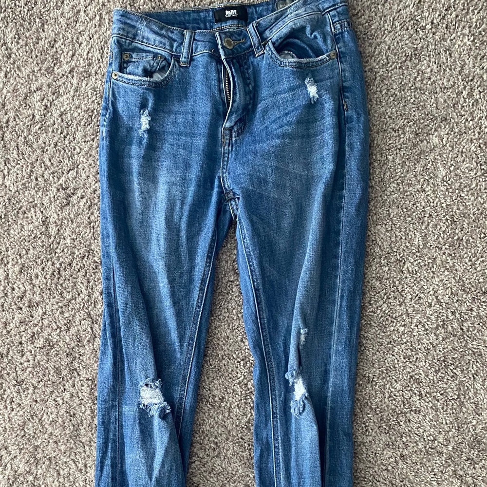 I&M distressed/ ripped jeans high rise flare